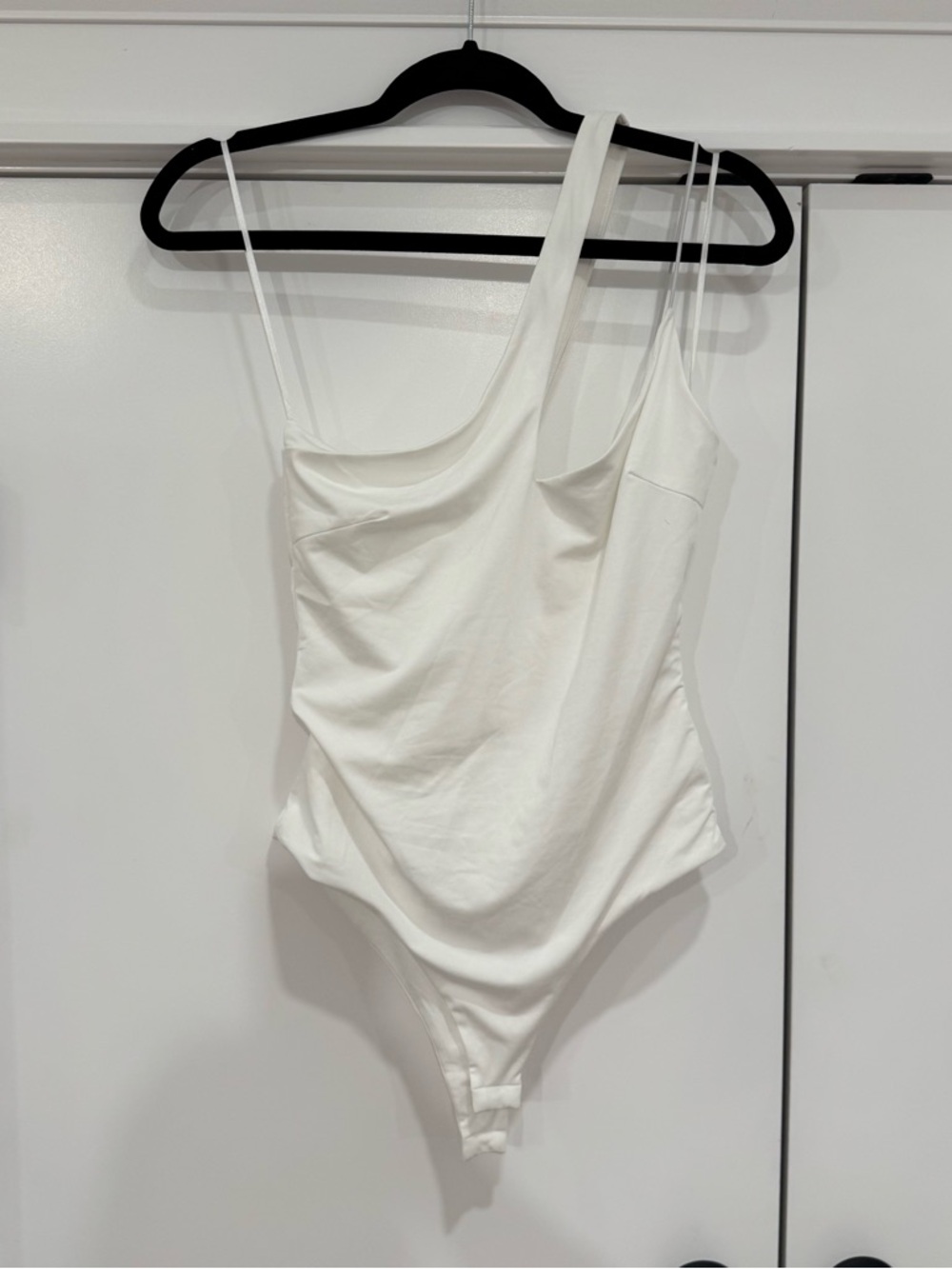 Princess Polly White Asymmetric One-Shoulder Bodysuit
